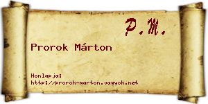 Prorok Márton névjegykártya
