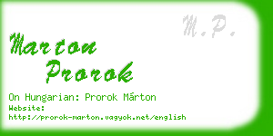 marton prorok business card